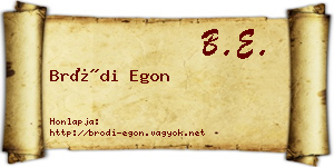 Bródi Egon névjegykártya
